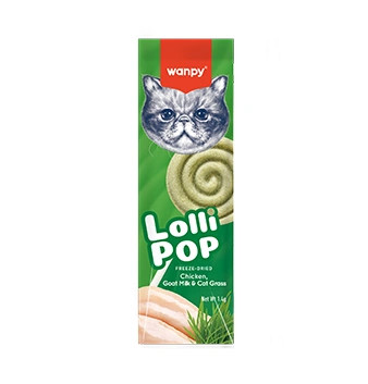 آب نبات گربه ونپی طعم مرغ، شیز بز و علف گربه (Freeze Dried)